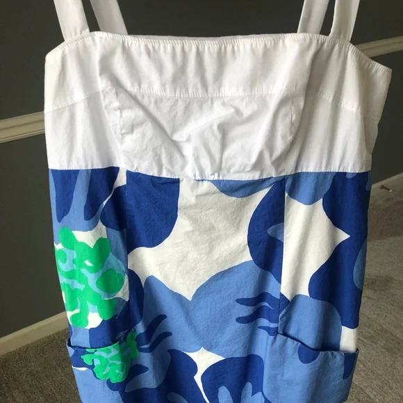 Lilly Pulitzer size 4 Yesenia dress, blue green and white - Picture 3 of 9